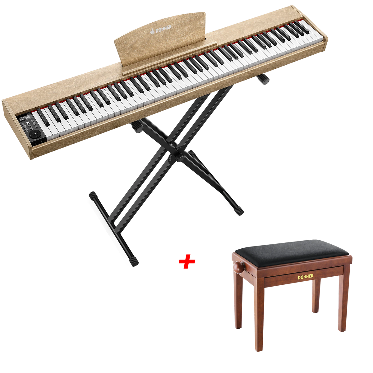 Donner DEP-1S Digital Piano Kit with X-Stand