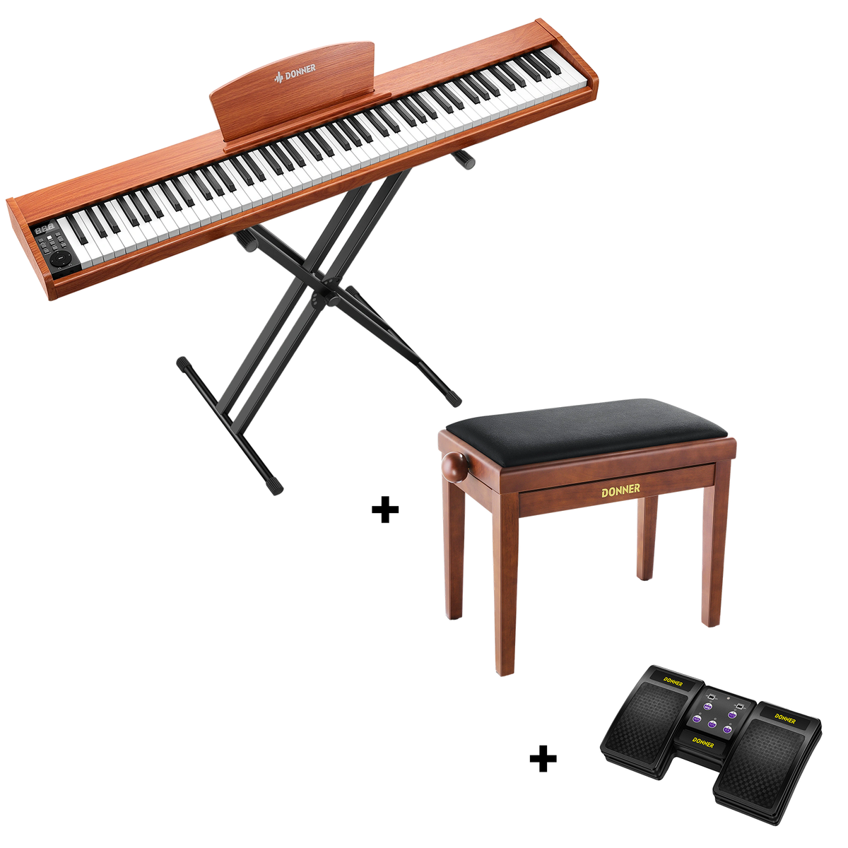 Donner DEP-1S Digital Piano Kit with X-Stand