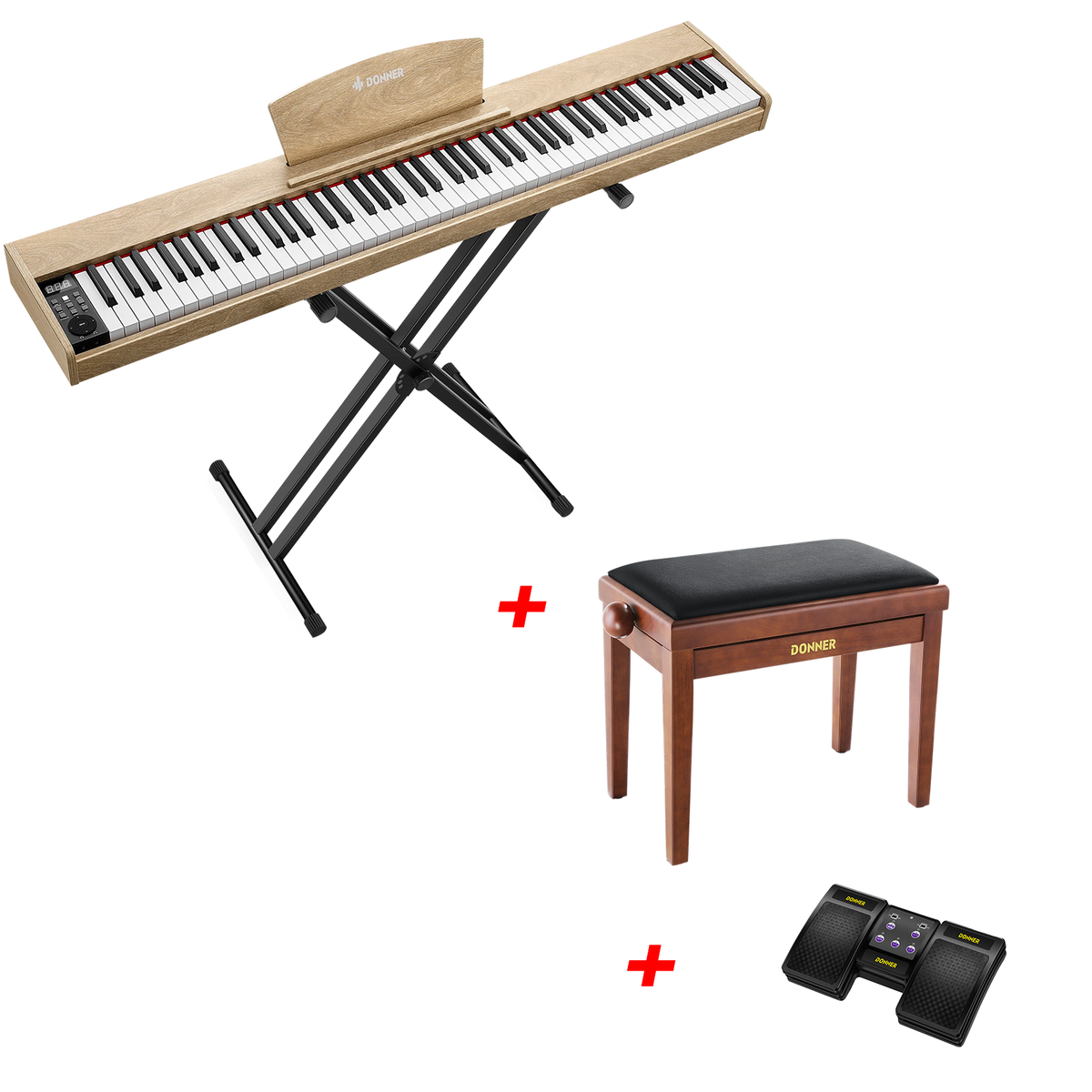 Donner DEP-1S Digital Piano Kit with X-Stand