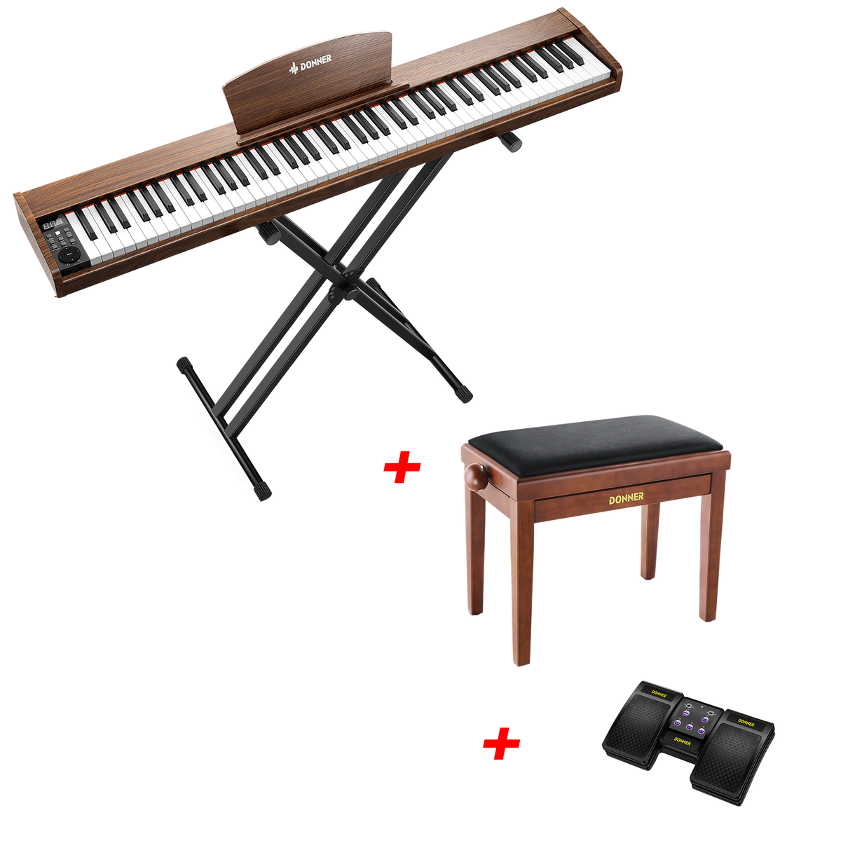Donner DEP-1S Digital Piano Kit with X-Stand