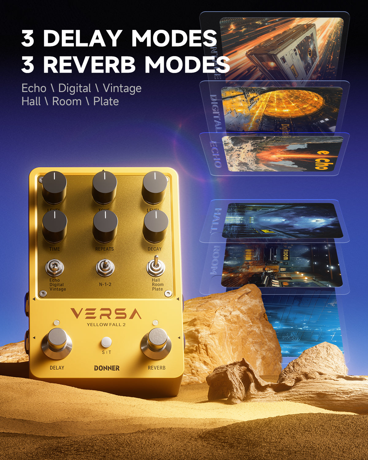 Donner Yellow Fall II 3x3 Guitar Pedal