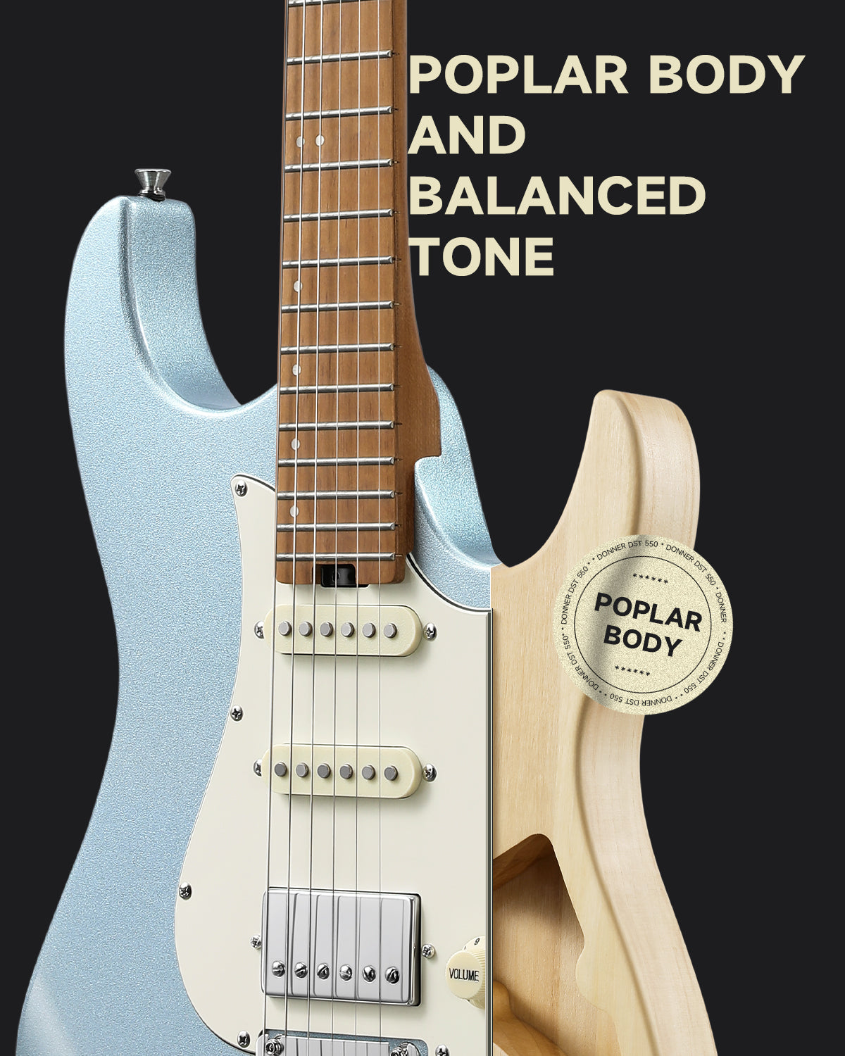 Guitarra eléctrica Donner DST-550 – Superstrat HSS – Metallic Blue — imagen 7 de 8