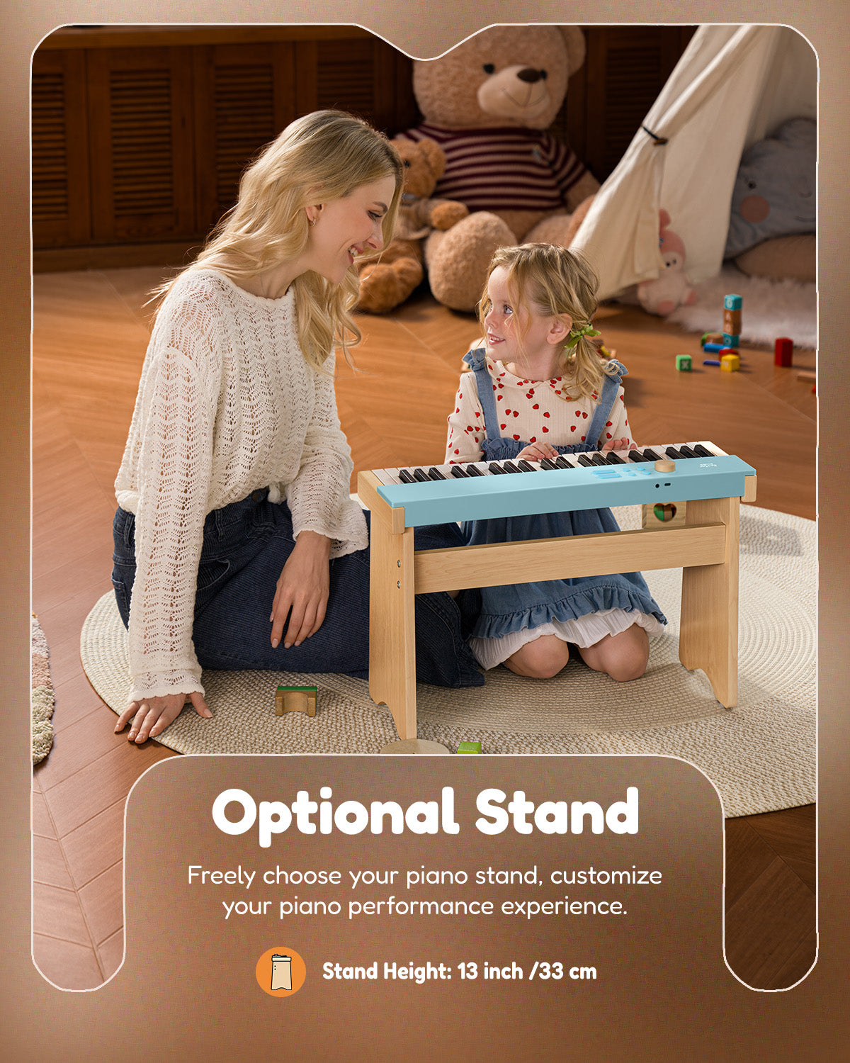 Eastar KIDO V-10 32 Keys/44 Keys Mini Digital Keyboard-44-key keyboard with stand blue##