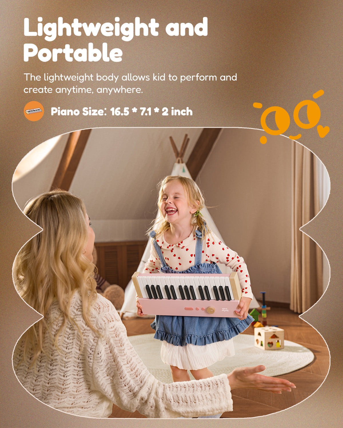 Eastar KIDO V-10 32 Keys Mini Digital Keyboard-Pink##