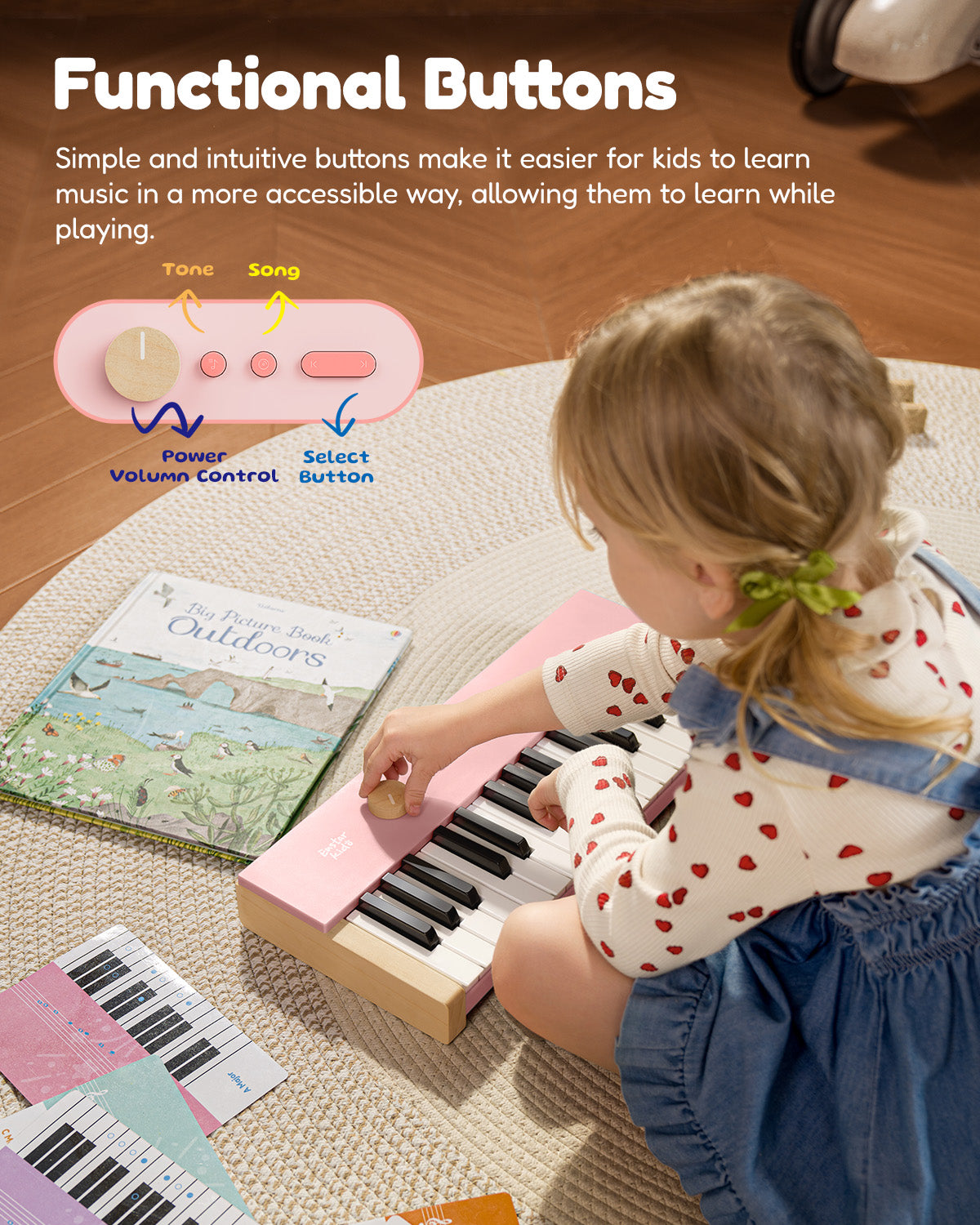 Eastar KIDO V-10 32 Keys Mini Digital Keyboard-Pink##