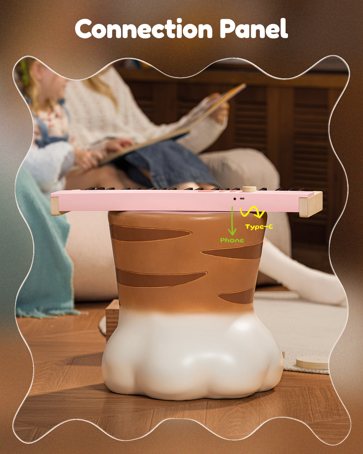 Eastar KIDO V20  Mini Digital Keyboard with 44 Keys and Stand-Pink##