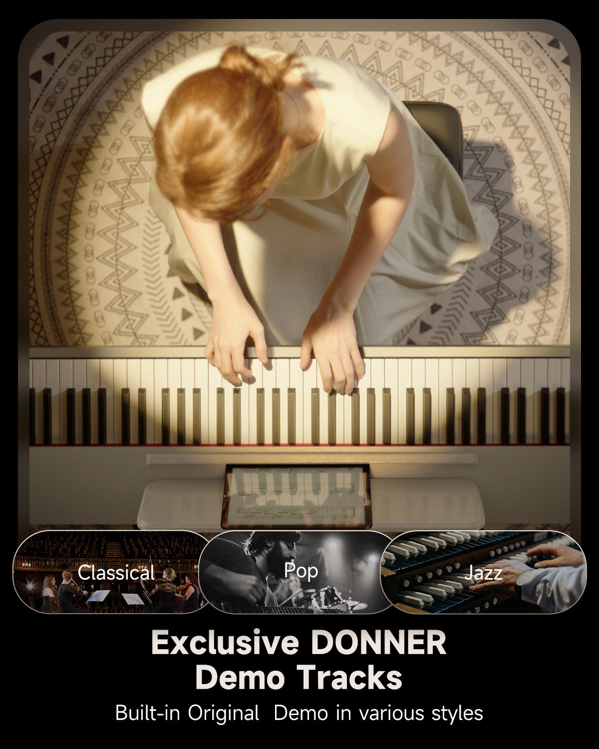 Donner OURA™ S100 Home Digital Piano-White##