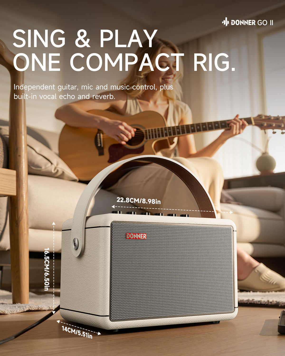 DONNER GO II Electric Guitar Amplifier-White##