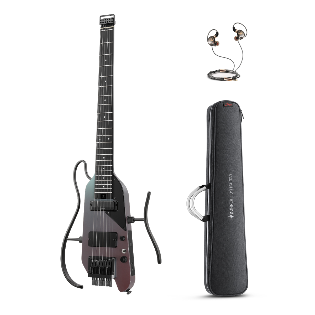 Donner HUSH™ X PRO Electric Guitar-Midnight Glow##