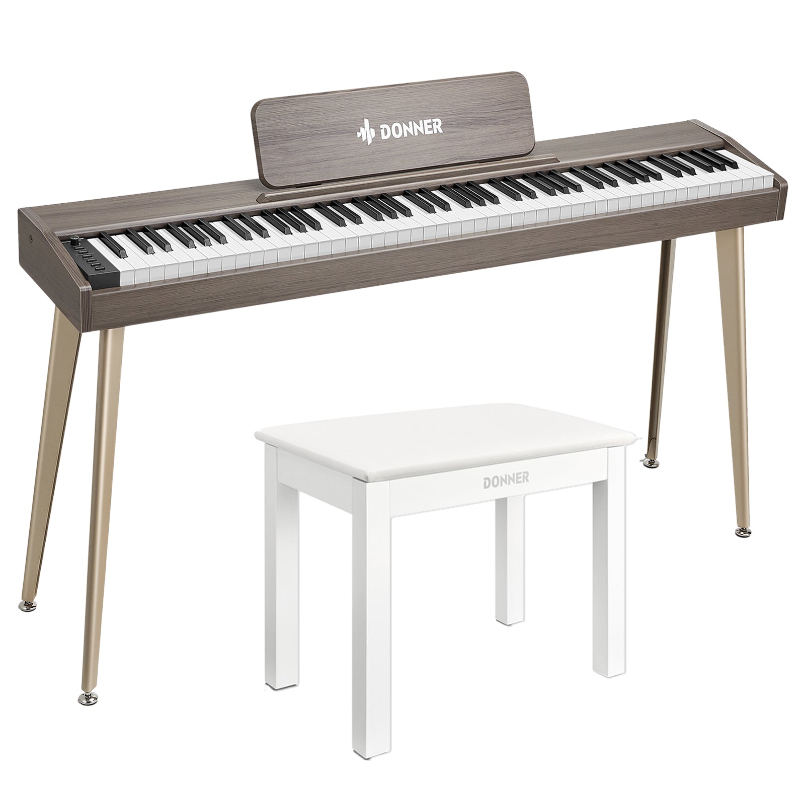 Donner DDP-60 Wooden 88-Key Semi-Weighted Upright Digital Piano with 3-Pedal for Beginner