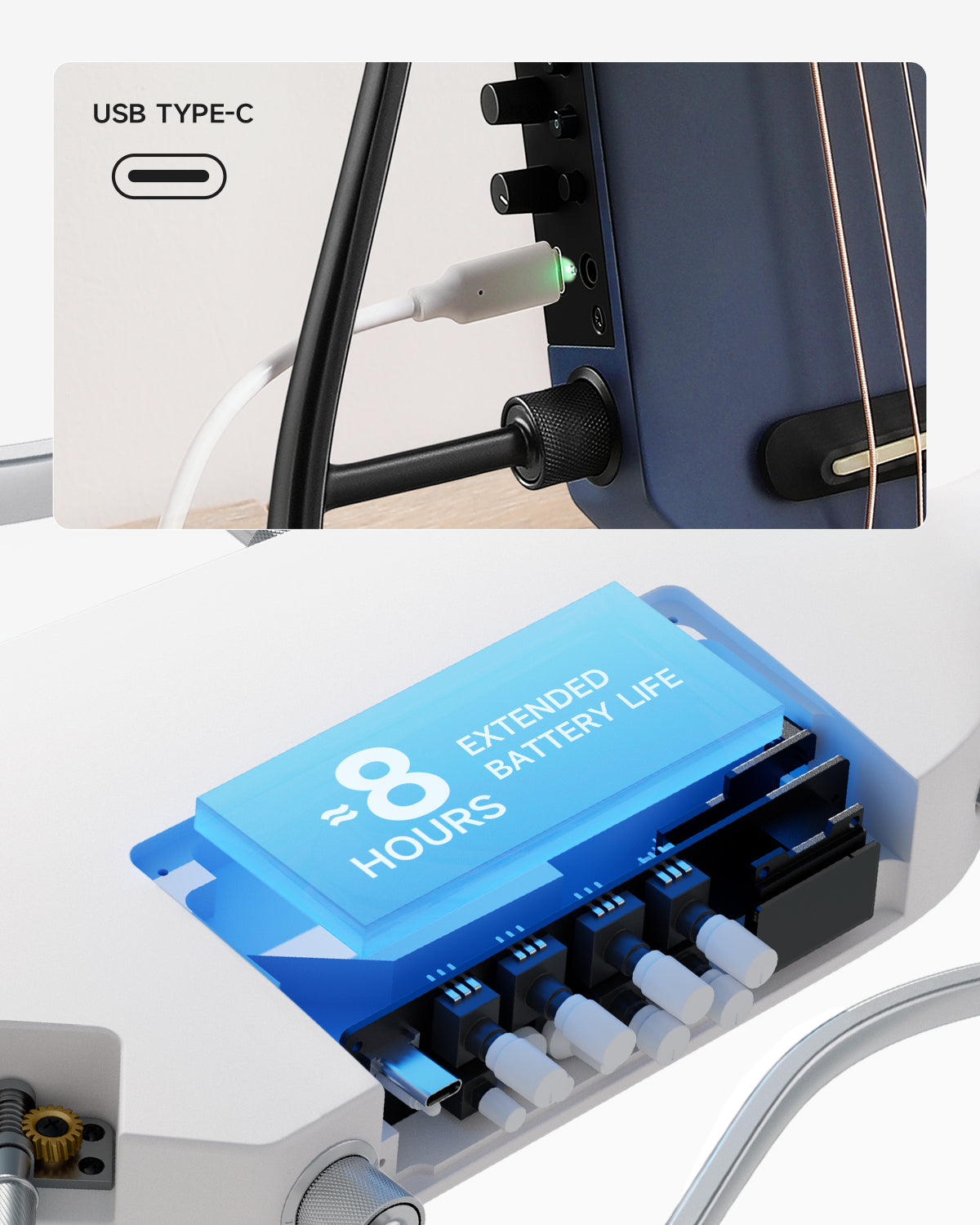 Donner HUSH™ I PRO Acoustic-Electric Travel Guitar-Deep Space Flight##